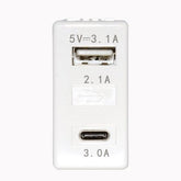 Charger 1 model Guvis 5V/3.1A SYSTEM with Type C+USB A inputs